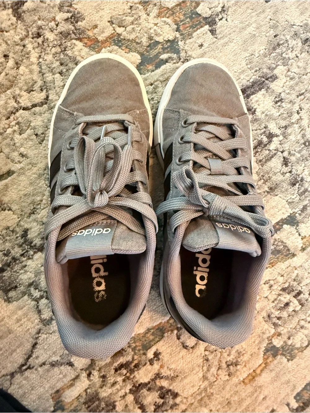 adidas Daily 4.0 Men’s or Women’s Gray Sneakers with Black Stripes